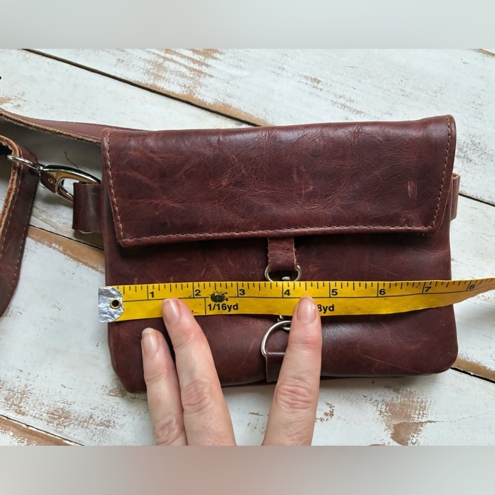 SABRA & SAND handcrafted leather crossbody bag leather boho minimalist purse EUC - Picture 15 of 15